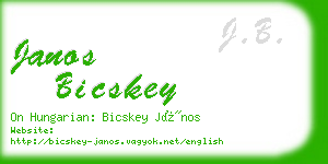 janos bicskey business card